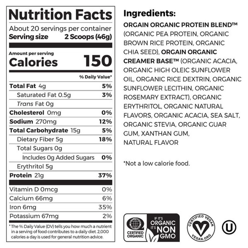 Orgain Protein Powder, Vanilla Bean Flavor (2.03 lb) Instacart