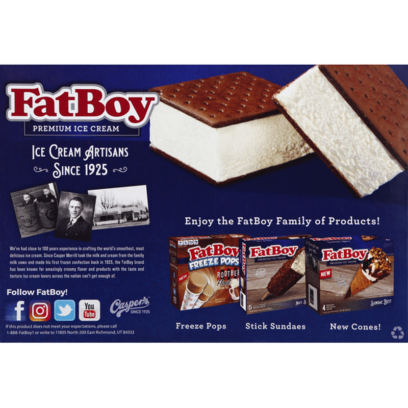 FatBoy Ice Cream Sandwiches, Premium Vanilla (12 each) Instacart