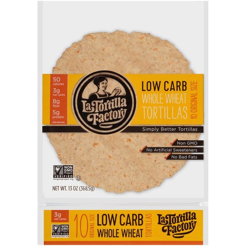 La Tortilla Factory Low Carb Whole Wheat Tortillas Original Size 10
