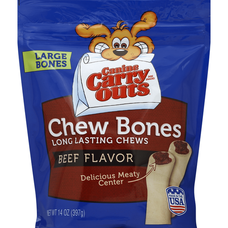 Canine Carry Outs Chew Bones, Beef Flavor, Large Bones (14 oz) Instacart