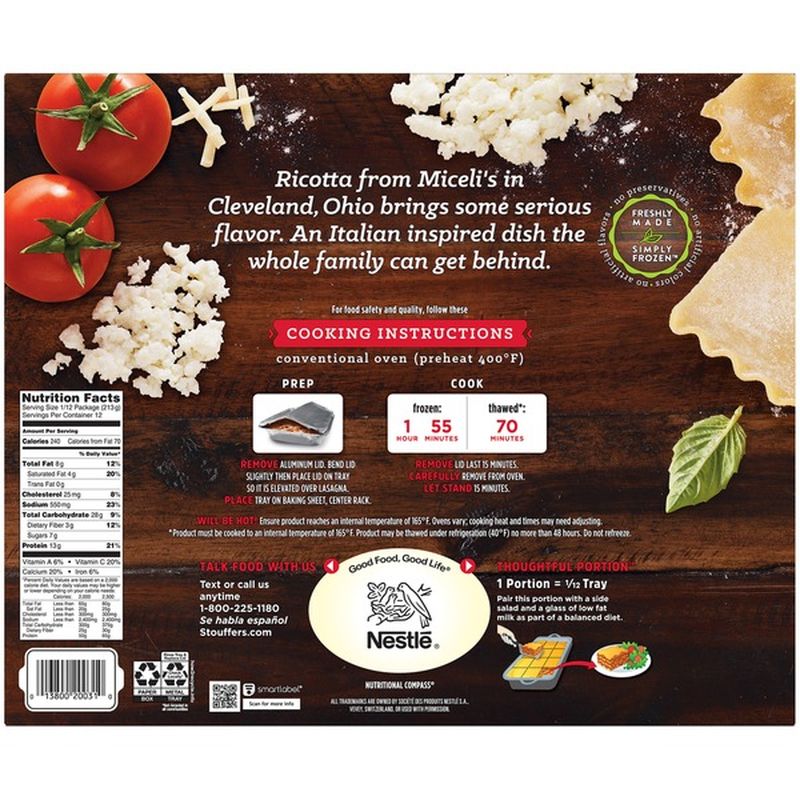 Stouffer's CLASSICS Party Size Lasagna Italiano (90 oz) Instacart