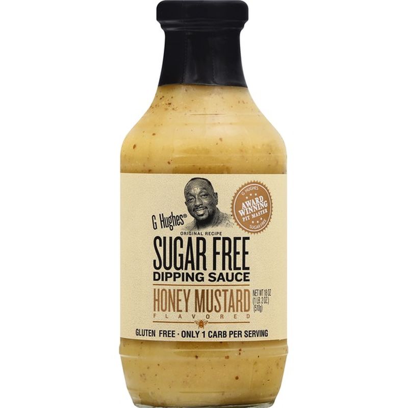 G Hughes Dipping Sauce, Sugar Free, Honey Mustard Flavored