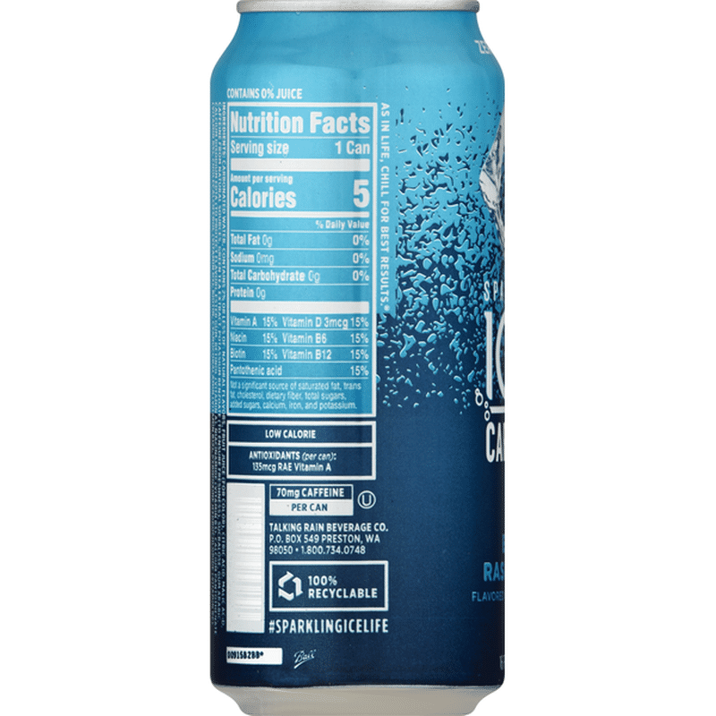 Sparkling ICE Blue Raspberry Plus Caffeine Sparkling Water (16 oz