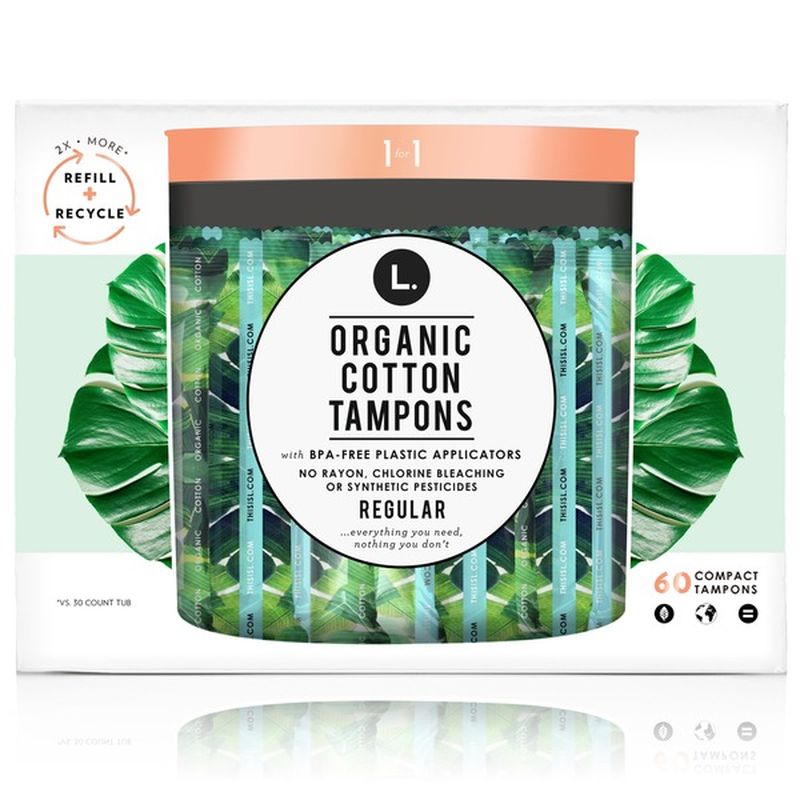 L. Regular Absorbency Compact Tampons Refill (60 ct) Instacart