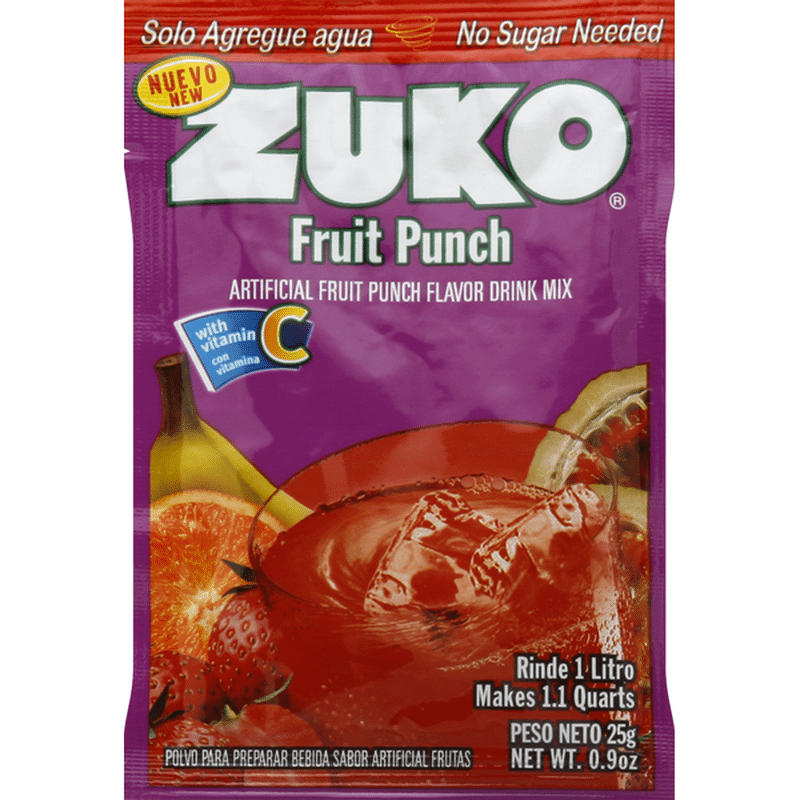 Zuko Drink Mix, Artificial Fruit Punch Flavor (0.9 oz) Instacart