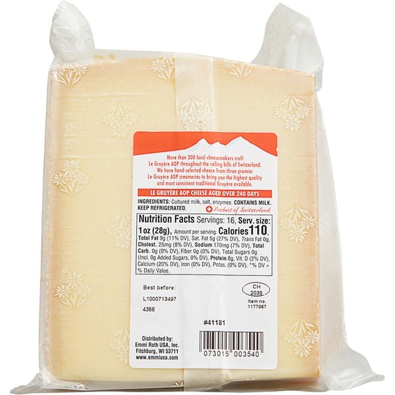 Emmi Cheese, Triple Source, Gruyere (per lb) Instacart