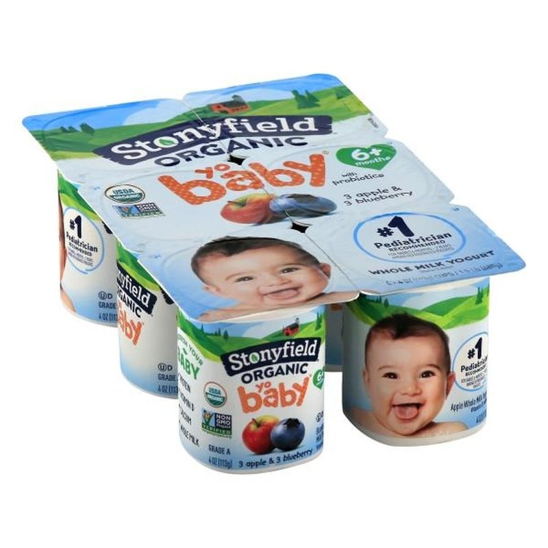 Stonyfield® Organic YoBaby Apple/Blueberry Whole Milk Yogurt with