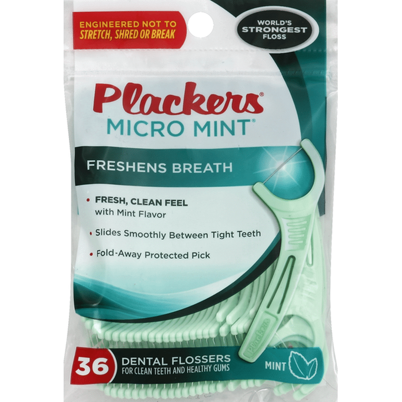 Plackers Dental Flossers, Micro Mint (36 each) Instacart