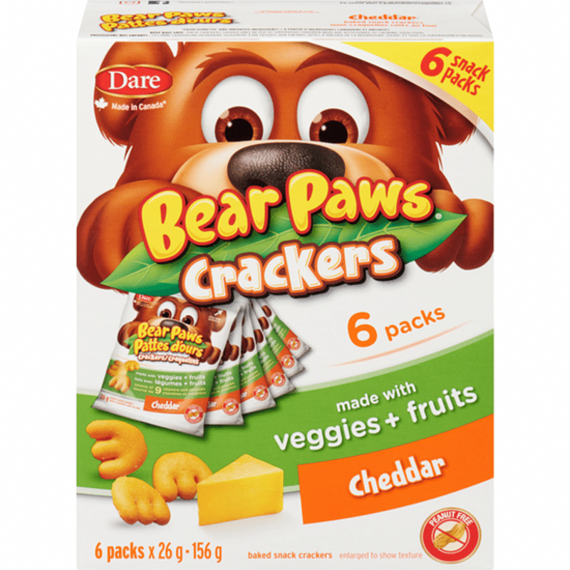 Dare On The Go Packs Bear Paws Cheddar Crackers