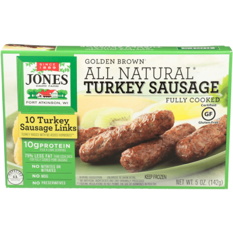 Jones Dairy Farm Golden Brown All Natural Fully Cooked Turkey Sausage