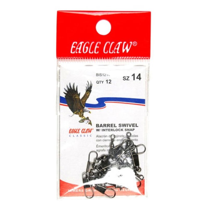 Eagle Claw Size 12 Black Barrel Swivel With Coastlock Snap (each) Instacart