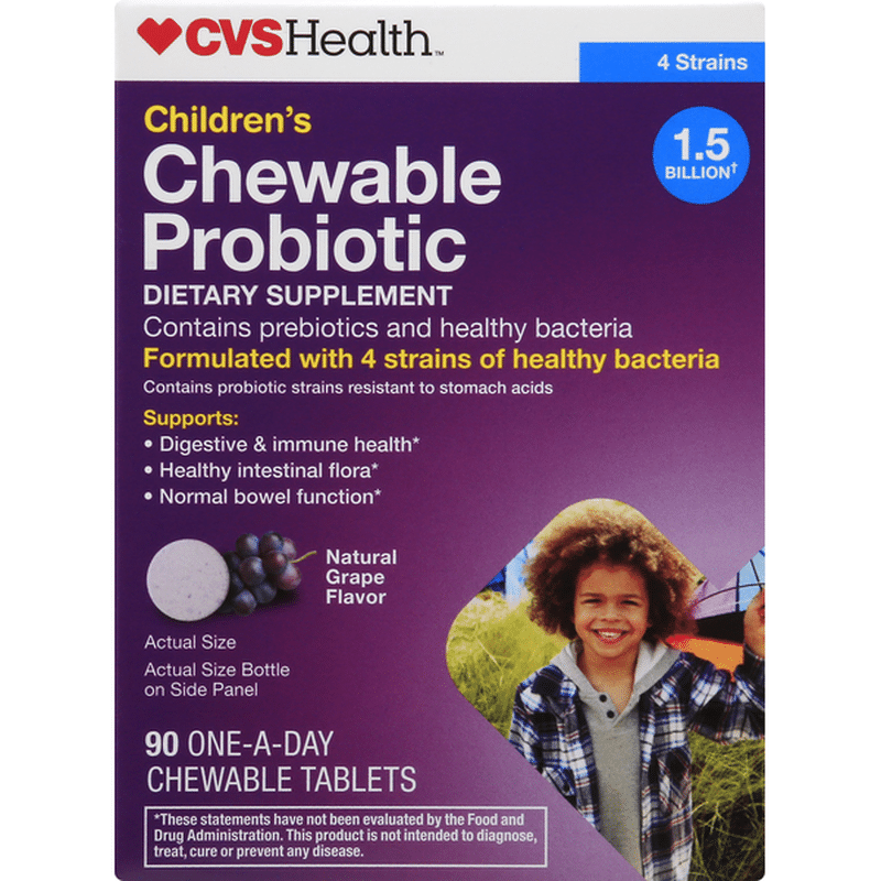 CVS Health Probiotic, Chewable, Children's, Tablets, Grape (90 each