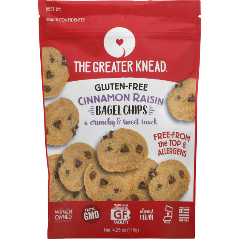 The Greater Knead Bagel Chips, Gluten-Free, Cinnamon Raisin (4.25 oz ...