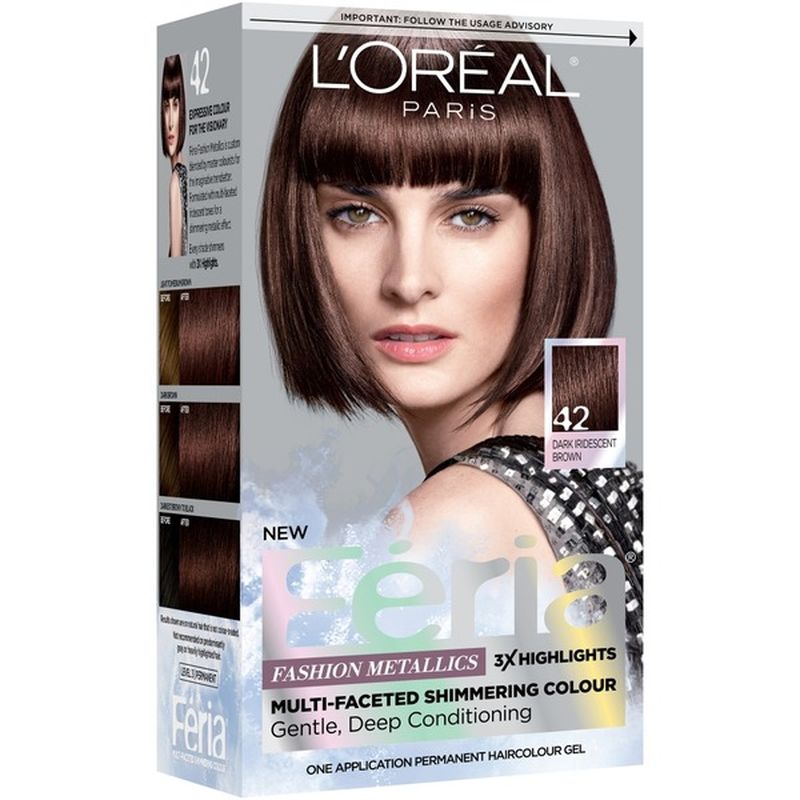 L'Oreal Paris Feria Permanent Hair Color 42 Dark Iridescent Brown (1 ct