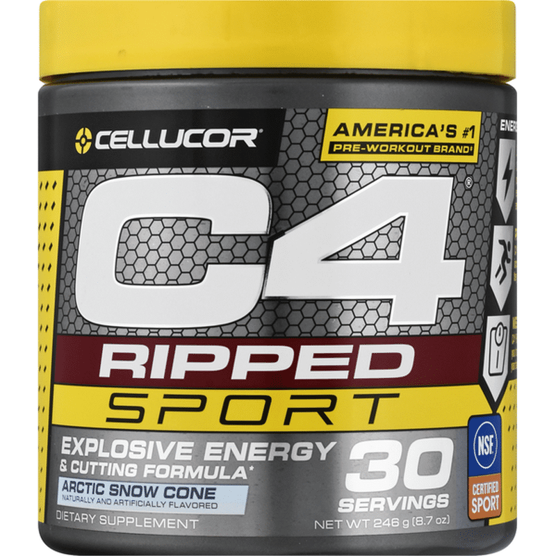 C4 PreWorkout, Arctic Snow Cone, Ripped Sport (246 g) Instacart