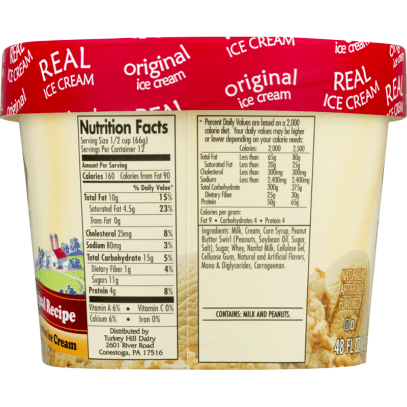 Turkey Hill Original Recipe Premium Ice Cream Peanut Butter Ripple (48 fl oz) from Market Basket