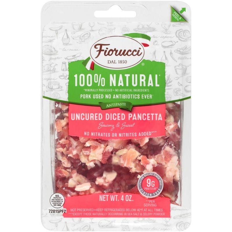 Fiorucci 100 Natural Uncured Diced Pancetta (4 oz) Instacart