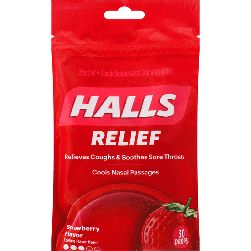 Halls Relief Strawberry Cough Drops (30 ct) from Stop & Shop Instacart