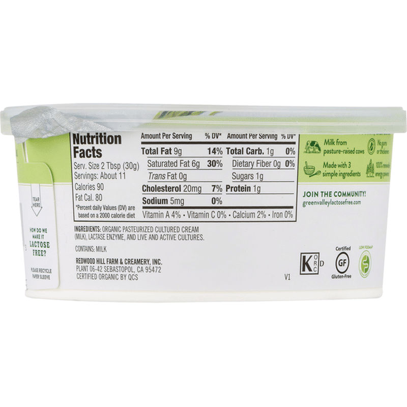 Green Valley Creamery Lactose Free Organic Sour Cream (12 oz) Instacart