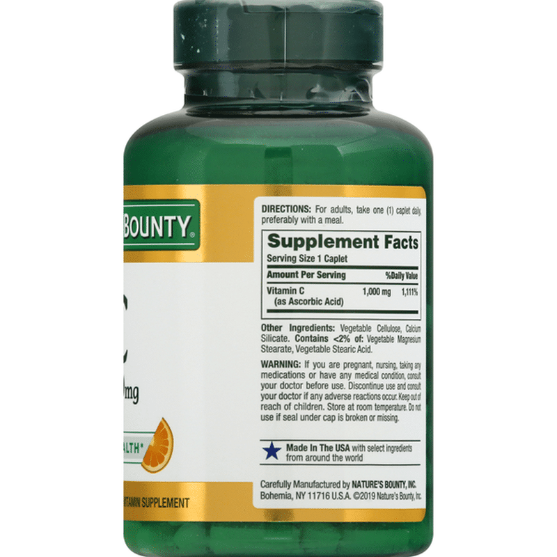 Nature's Bounty Vitamin C, 1000 mg, Caplets (100 each) Instacart