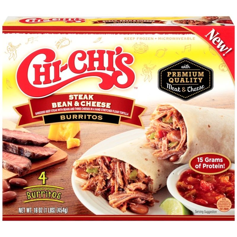 Chi Chi's Foods Steak Bean & Cheese Burritos (16 oz) Instacart