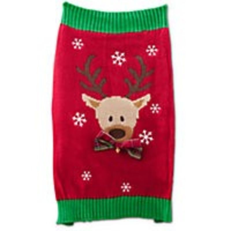 Large Holiday Red Raindeer Snowflake Sweater
