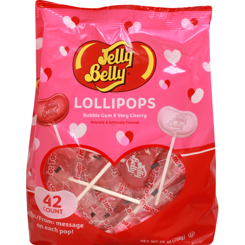 Jelly Belly Lollipops, Bubble Gum & Very Cherry (42 each) Instacart