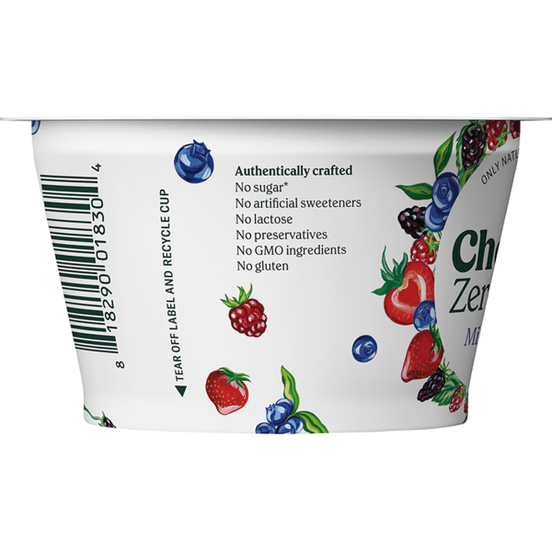 Chobani Yogurt, Zero Sugar, Mixed Berry Flavor (5.3 oz) Instacart