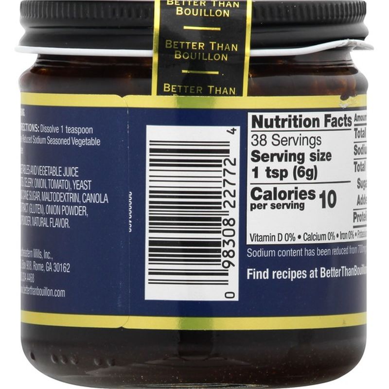 Better Than Bouillon Vegetable Base, Reduced Sodium, Seasoned (8 oz) Instacart