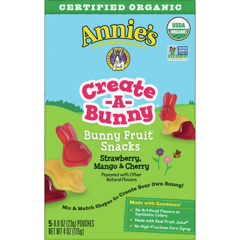 Annie's Organic Build A Bunny Fruit Snacks, 5 Count (4 oz) Delivery or ...