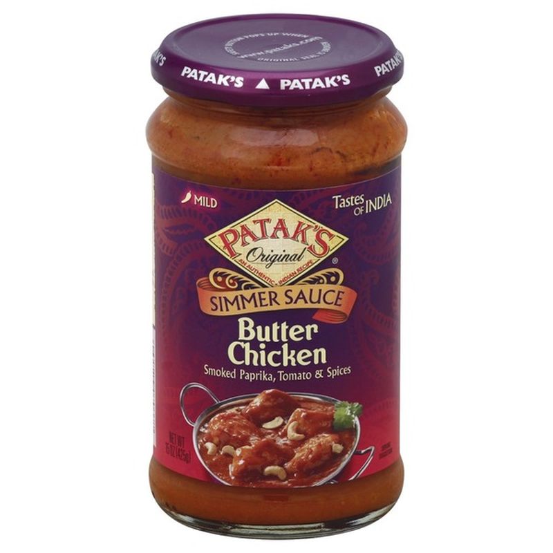 Pataks Simmer Sauce, Butter Chicken Curry, Mild (15 Oz) From Smart ...