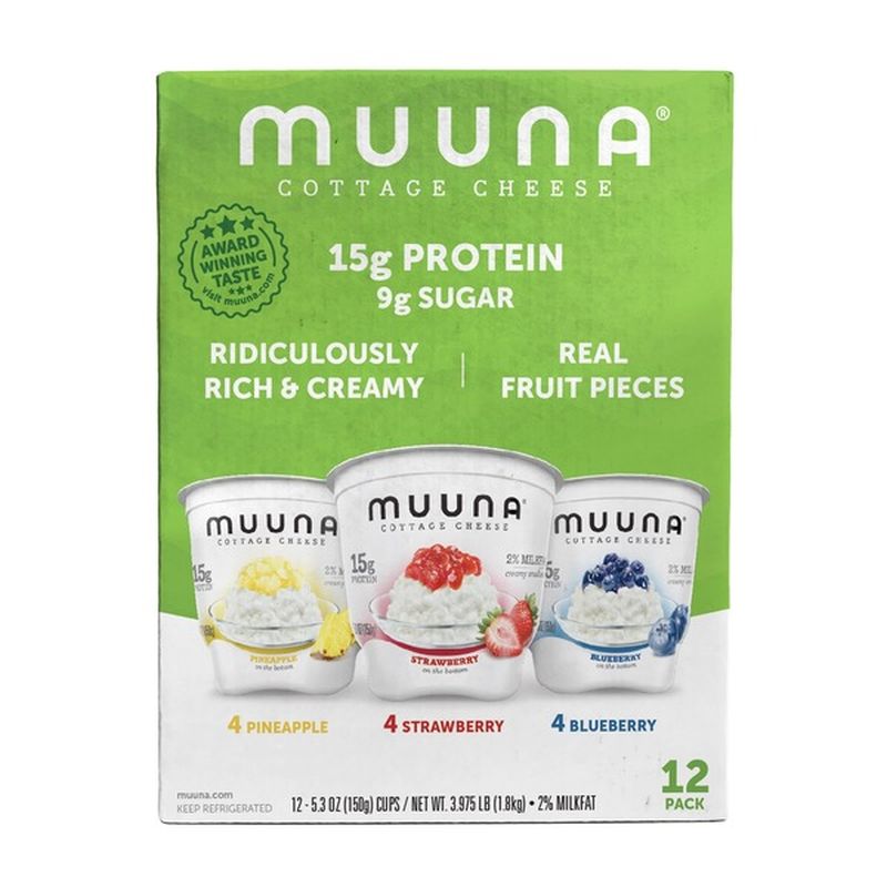 Muuna Pineapple, Blueberry & Strawberry Cottage Cheese Snack Variety Pack
