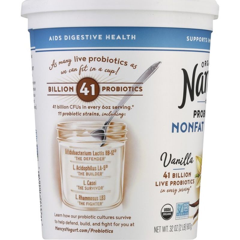 Nancy's Yogurt, Nonfat, Organic, Vanilla (32 oz) Instacart