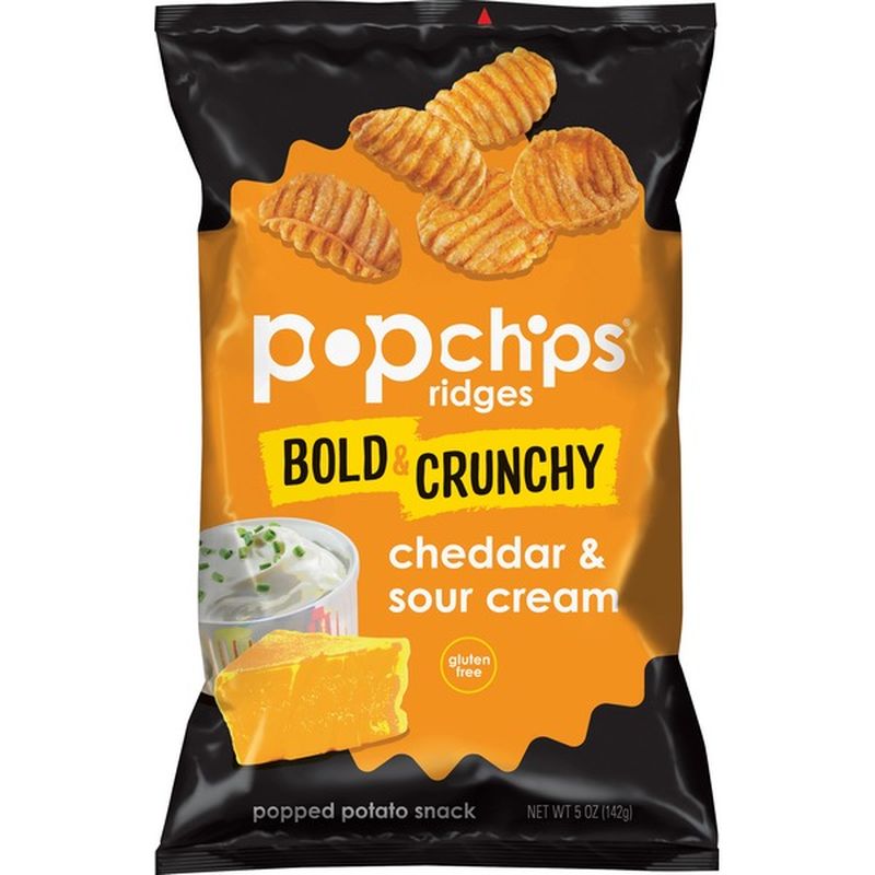popchips Popped Potato Snack, Ridges, Cheddar & Sour Cream (5 oz) from ...