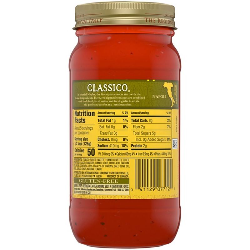 Classico Tomato and Basil Pasta Sauce (24 oz) from Falletti Foods