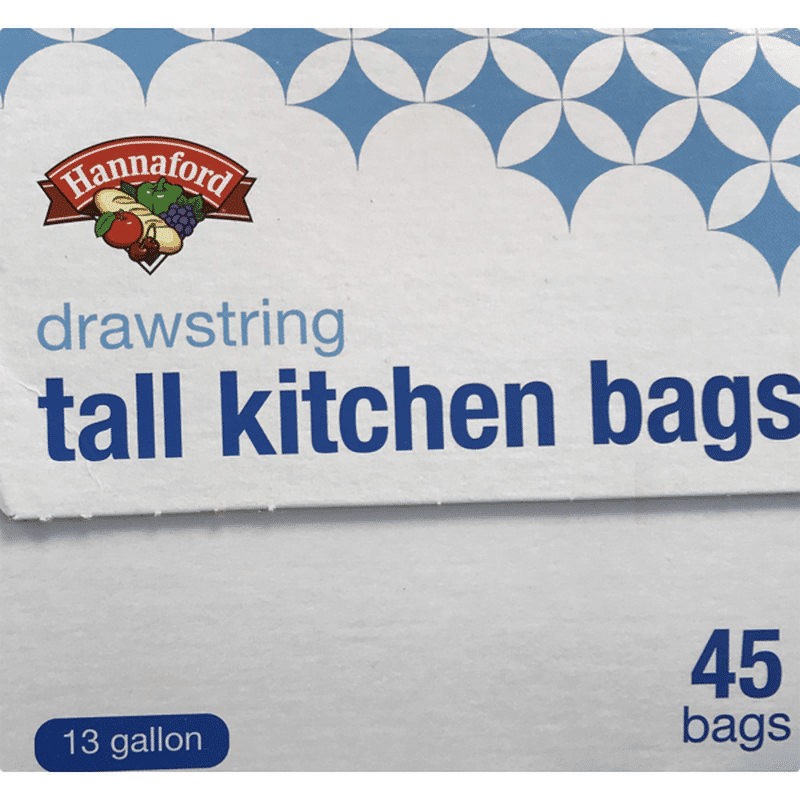 Hannaford Drawstring Tall Kitchen Bags (45 ct) Instacart