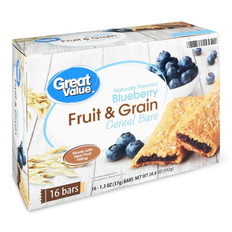 Great Value Cereal Bars, Fruit & Grain, Blueberry (16 each) Instacart
