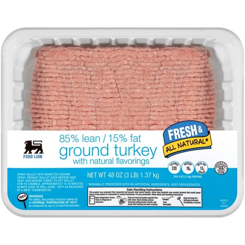 Food Lion 85 Lean/15 Fat Ground Turkey (48 oz) Instacart