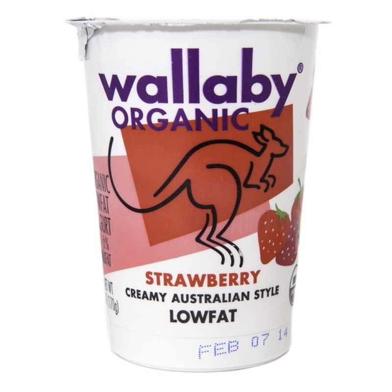 Wallaby Organic Organic Whole Milk Strawberry Yogurt (6 oz) Instacart