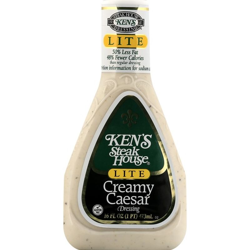 Kens Steak House Dressing, Creamy Caesar, Lite (16 fl oz) from Smart