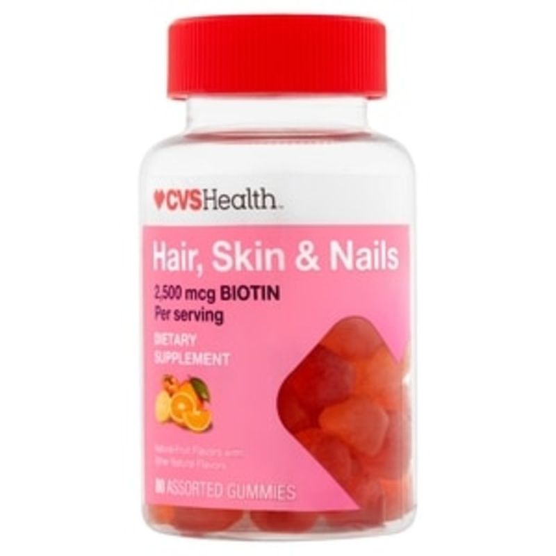 CVS Hair, Skin & Nails Biotin 2,500mcg, Orange Gummies (80 ct) Instacart