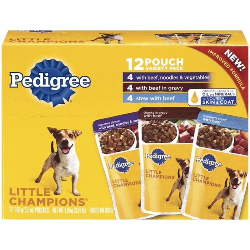 dog food pouches in gravy