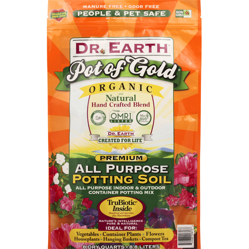 Dr Earth Potting Soil All Purpose Pot Of Gold Premium 8 Qt