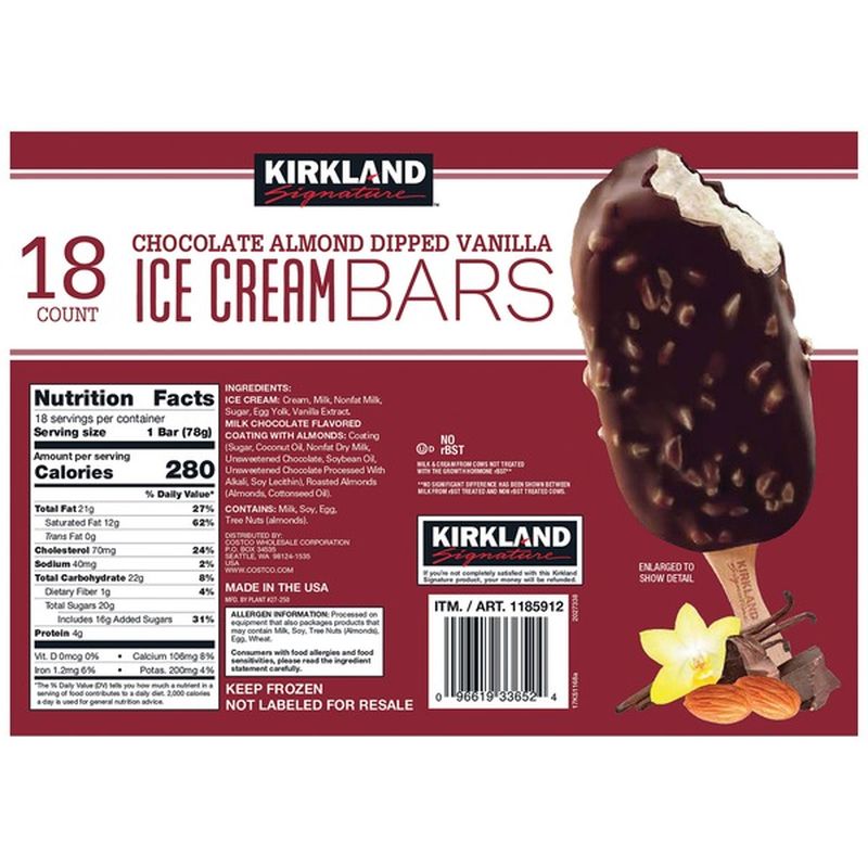 Kirkland Signature Ice Cream Bars 18 Ct Instacart
