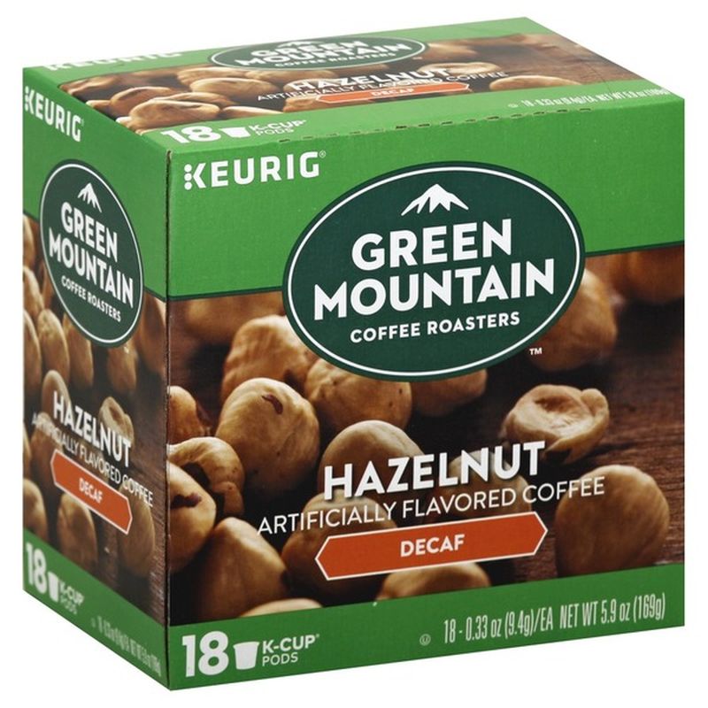 Green Mountain Coffee, Artificially Flavored, Hazelnut, Decaf, KCup