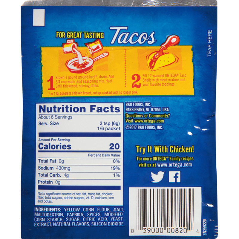 Ortega Original Taco Seasoning Mix (1.25 oz) Instacart