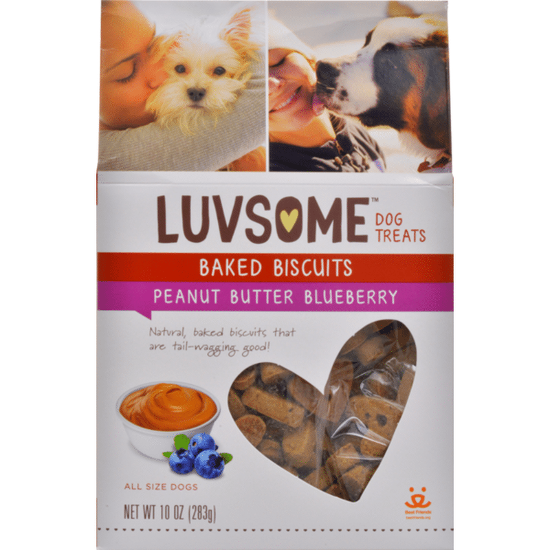 Luvsome Peanut Butter & Blueberry Baked Biscuits Dog Treats