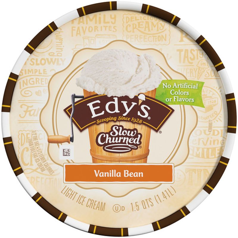 Edys Dreyers Slow Churned Vanilla Bean Light Ice Cream 1 5 Qt