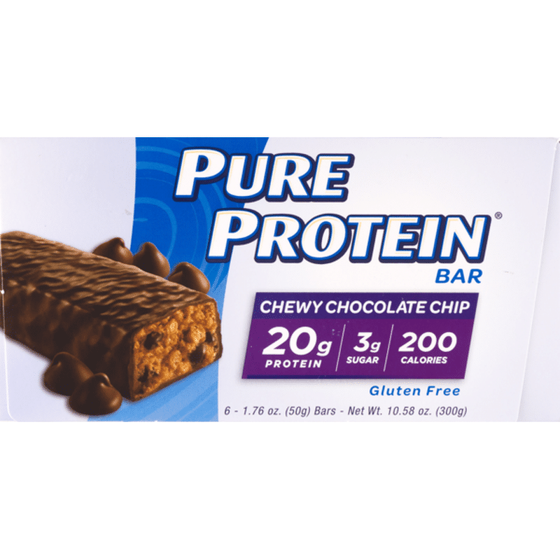Pure Protein Protein Bar, Chewy Chocolate Chip (6 each) - Instacart