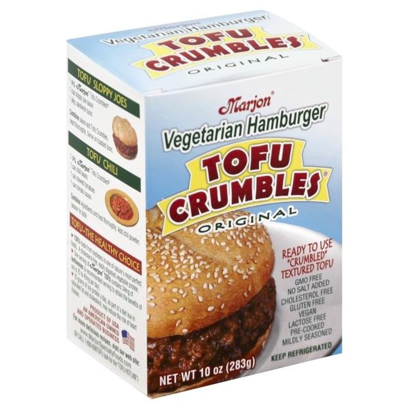 Marjon Tofu Crumbles, Vegetarian Hamburger, Original, Box (10 oz) from